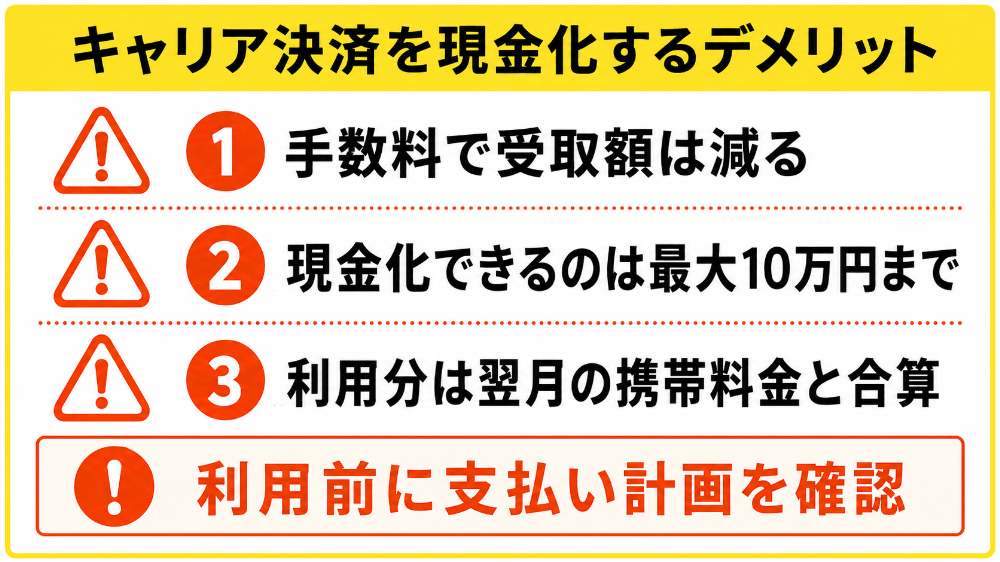 キャリア決済を現金化するデメリット