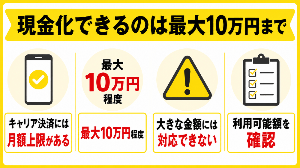 現金化できるのは最大10万円まで