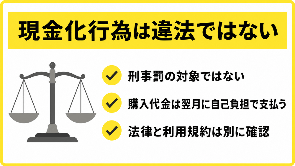 現金化行為は違法ではない